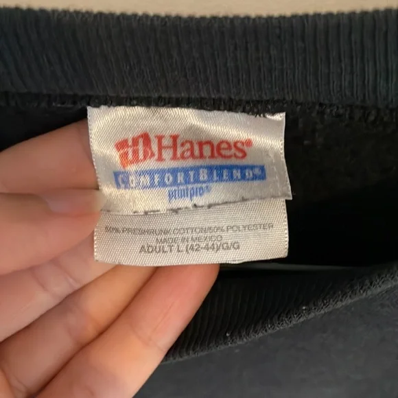 Black Vintage Find 13 Eagles crew neck sweatshirt Size Large - Picture 3 of 5